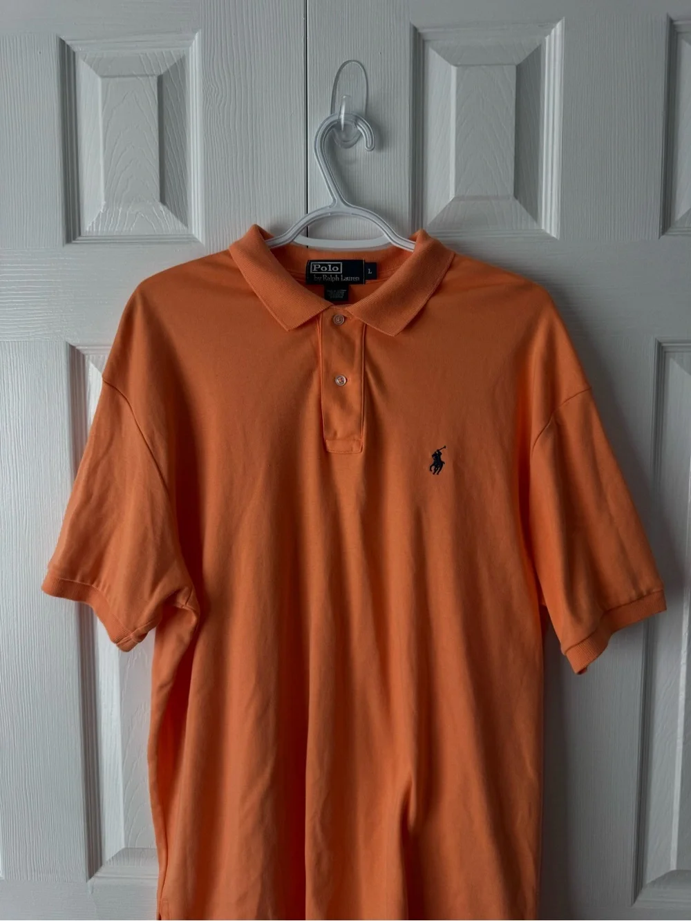Polo Ralph Lauren Vintage Orange Cotton Classic Quiet Luxury Polo Shirt L